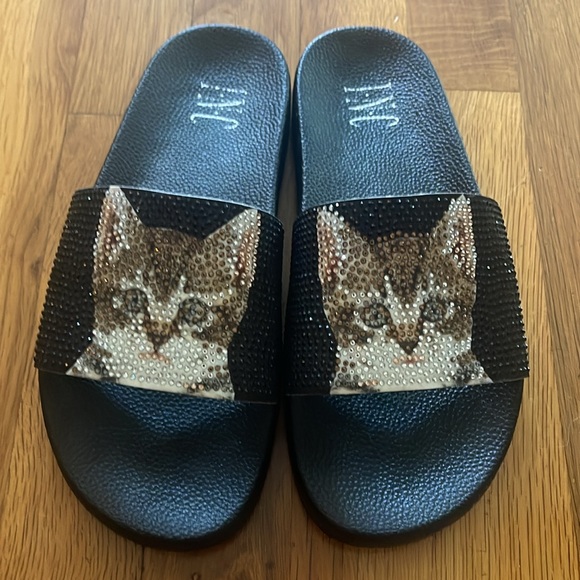 INC International concepts cat rhinestone black slides size 7 NWOT - Picture 11 of 11